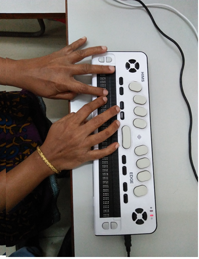 Visually Impaired Using a Braille Machine