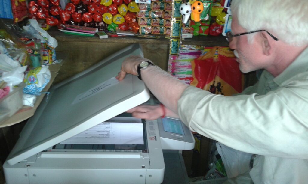 Visually Impaired Person Operating a Printer